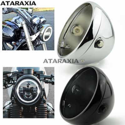 bike Motorcycle 7 Outside Shell LED Vintage Headlight Mounting Bucket 7 Inch Running Light Shell Housing Cover for Cafe Racer