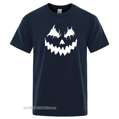 Fashion Mens T-Shirts Horror Halloween Man T Shirts Hip Hop Tops Creepy Evil Face Male Brand Tshirt Cotton Man Tee Shirt