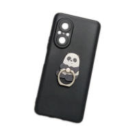 Case For Huawei Nova 9 SE 5T 8 8I 10 Y61 Y70 Y90 P20 P30 Pro P40 P50 Mate 40 RS 50 3D Cute Sit Panda Finger Ring Stand Holder Soft TPU Phone Cover