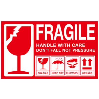 hot！【DT】✒❖►  50pcs Big Labels Fragile Stickers 15cmx9cm 10cmx10cm or Bend Handle with Warning Packing for Goods