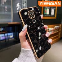 YIWESAN เคสสำหรับ Xiaomi MI Redmi Note 9 Note 4 Note 4X Note 5 Pro Note 6 Pro Redmi เคส10X การ์ตูนหมีน้อยดีไซน์ใหม่ชุบหรูหราเคสโทรศัพท์ลวดลายขอบสุดสร้างสรรค์เคสป้องกันแบบนิ่มคลุมทั้งหมดเคสกันกระแทกเลนส์กล้องถ่ายรูป