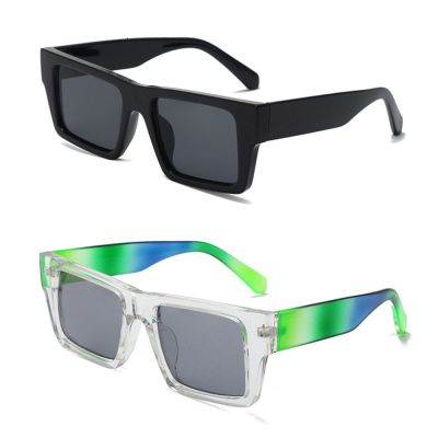 TJMEIGUI UV40แว่นตาแบบย้อนยุค Y2K เฉดสีแว่นตากันแดดแว่นตากันแดดทรงเหลี่ยมกรอบมีสีสัน