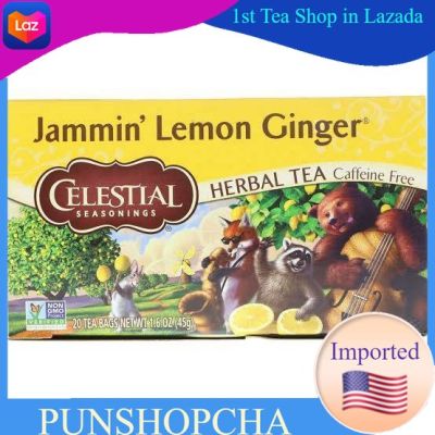 Celestial Seasonings Herbal Tea Caffeine Free Jammin Lemon Ginger Description