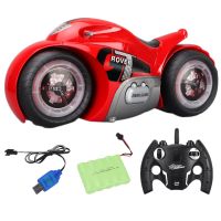 Remote Control Car Toy 1:14 Body Music Lights RC Motorcycle Rear Wheel Drive Drift Motorcycle Stunt Toy for Kids