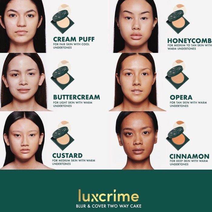LUXCRIME Blur and Cover Two Way Cake High Coverage Bedak Padat DSS