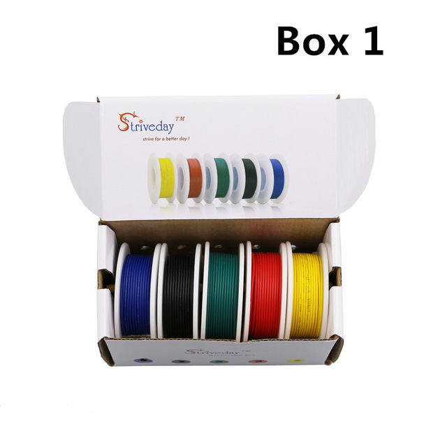 60m UL 1007 20AWG 10 color Mix box package Electrical Wire Cable Line Airline 