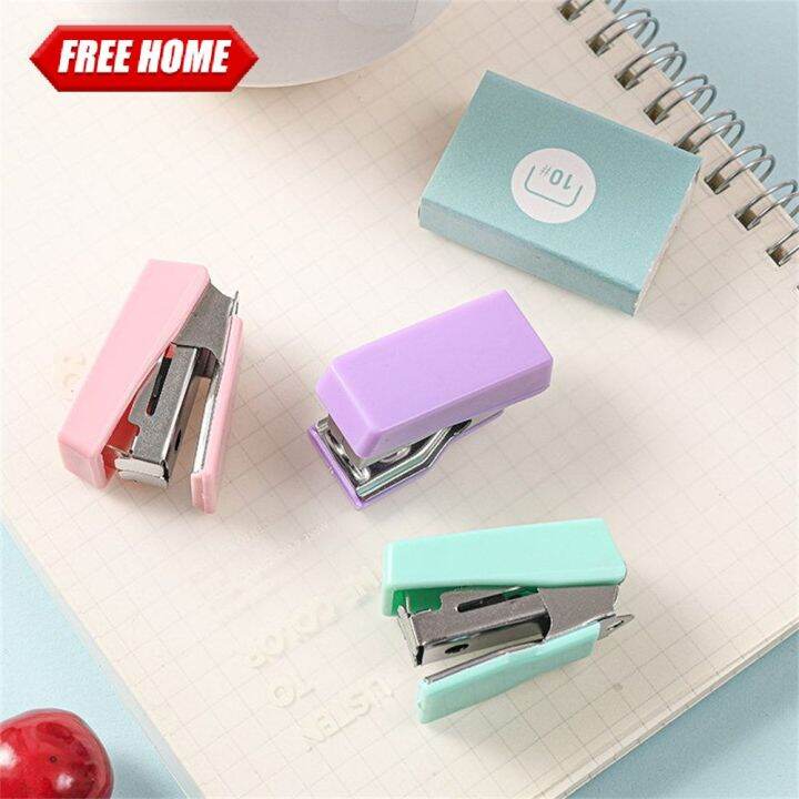 Freehome🎈Macaron Color🎈Mini Stapler Set Kawaii Style With Staples Tail ...