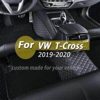 เสื่อปูพื้นรถหนังสำหรับ VW Volkswagen T-Cross Tcross 2019พรม2020แผ่นอุปกรณ์ตกแต่งภายในชิ้นส่วน