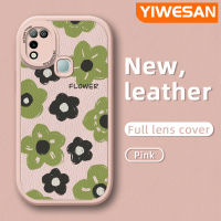 YIWESAN เคสสำหรับ Infinix ขายดี10 Play เคส X688C ลายการ์ตูนน่ารักดอกไม้ดีไซน์ใหม่ซิลิโคนนิ่มหนังเคสคลุมเต็มเลนส์เคสป้องกันกล้องฝาครอบหลังกันกระแทก