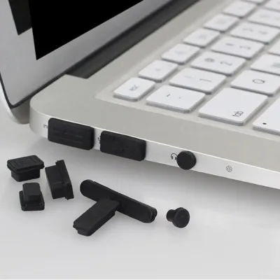 12pcs black Silicone Anti Dust Plug Cover Stopper Laptop dust plug laptop dustproof usb dust plug Computer Accessories