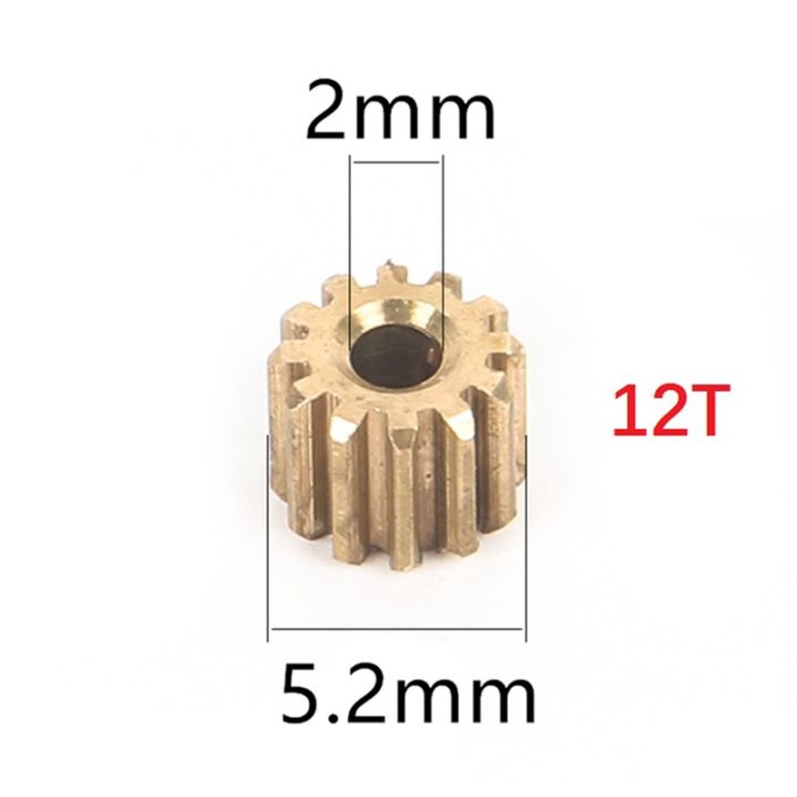 5pcs-12t-brass-pinion-gear-motor-gear-for-wpl-d12-d42-1-10-rc-car-upgrade-parts-spare-accessories