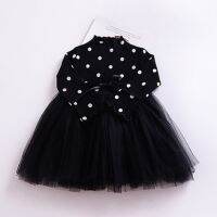 【Ladies shop】ฤดูใบไม้ร่วงแขนยาวเด็กวัยหัดเดินเด็กสาวเด็กตูชุดลำลองจุด Children1 2 3 4 5ปี Vestidos