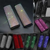 Bling Rhinestone Crystal Universal Car Seat Belt Pads Cover Soft Comfort Plush Shoulder Strap Harness Pad for Car Bag 2 Pack Seat Covers