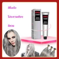 สีผมแฟชั่น2023  ครีมย้อมผมสีเทา100ml สีขึ้นเร็ว สระผม=ย้อมผม ไม่ระคายเคือง สีออกง่าย สีสวย ติดทนนาน ย้อมผม ยาย้อมผม