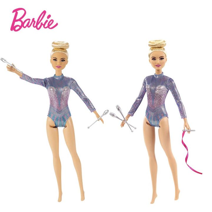 Barbie Original Rhythmic Gymnast Doll Fashion Blonde Doll With Colorful Metallic Leotard Dolls 4195