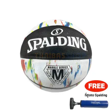 Bola de Basquete NBA Spalding Marble Series Rainbow Tam 7 - Branco