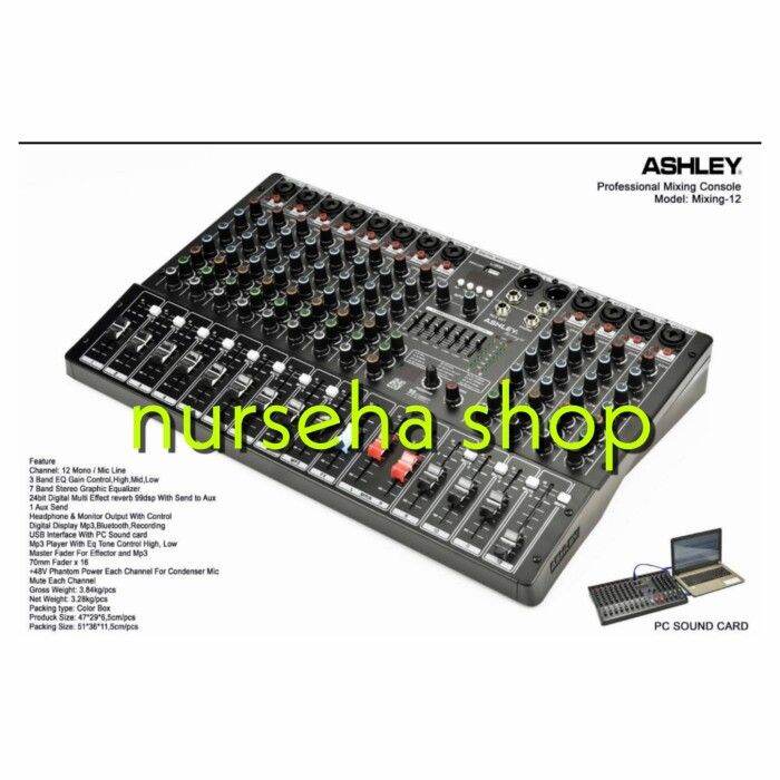 Mixer ASHLEY 12 channel mixing 12 PC sound card original garansi resmi