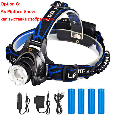 ZK20 Rechargeable Waterproof Flashlight Zoomable 3 Modes LED Head Lamp Work LED Helmet Flash Light Torch Flashlight