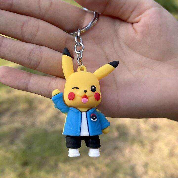 pokemon-pikachu-keychains-figures-cartoon-silicone-pendant-pok-mon-anime-decorations-model-toys-dolls-child-birthday-gift-key-chains