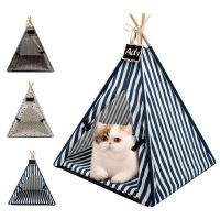 Pet Tent House Cat Bed Portable Dog Cat Teepee Portable Puppy Kitten Indoor Outdoor Kennels For Pet Cats Tent Small Animals Bed Beds