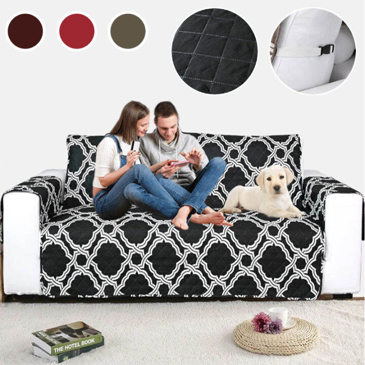 1/2/3 Seater Quilted Printed Sofa Cover for Pets Dogs Kids Nonslip