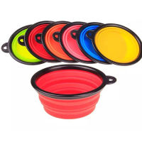 Hot! Silicone Travel Dog Bowl Collapsible Premium Quality Food Water Pet Travel Bowl