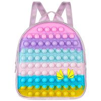 Pop Purse Fidget Backpack for Girls Rainbow Push Bubble Toys Kid School Bag Pop Mini Shoulder Backpack Bag for Boys Party XXY104