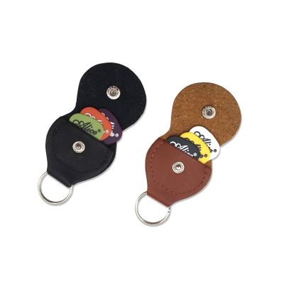 1 PC High Quality Guitar Pick Holder Genuine Leather Guitarra Plectrum Case Bag Keychain Shape Guitar Accessories Storage Box Guitar Bass Accessories