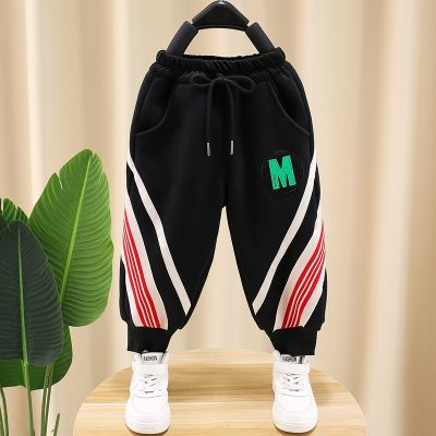 [COD] Boys with fleece 2022 new baby winter clothes thickened casual childrens fried street integrated velvet sweatpants