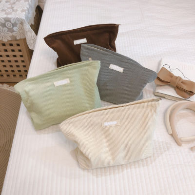 Fresh Canvas Bag Storage Sail Bag Art Canvas Bag Versatile Makeup Bag Corduroy Bag Fabric Handbag Corduroy Handbag