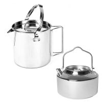 1.2L Outdoor Stainless Steel Kettle Picnic Camping Hanging Pot Portable Coffee Pot Teapot Camping Cooker for Hiking Camping Trip