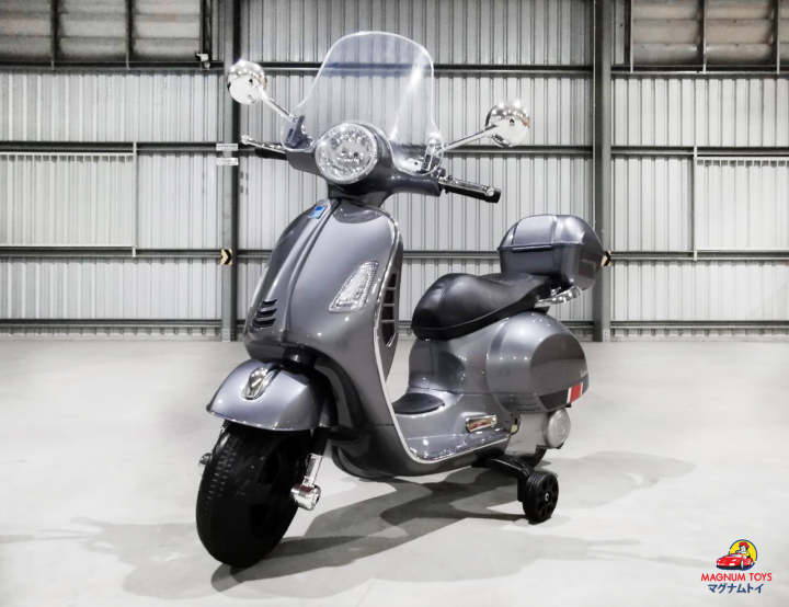 รถvespaไฟฟ้าเด็ก-new-vespa-รุ่น-mn-1013-สีเพ้นกระจกหน้า-และกระเป๋าหลัง