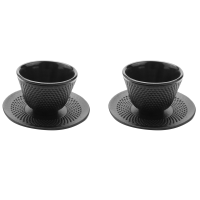 2X Cast Iron Teacups Set Tea Cups Drinkware Chinese Handmade Coffee Tools Health Care Polka Dot Iron Cup