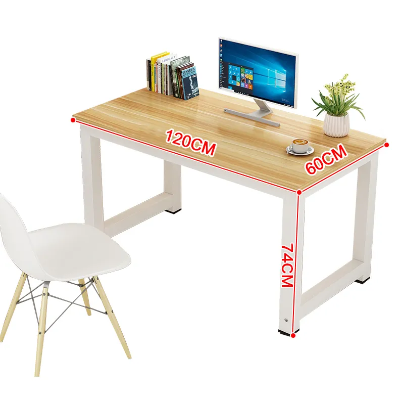 120cm x 60cm x 74cm】Home Office Desk Table Computer Desk Furniture Solid  Wood + Stainless Steel