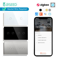 สวิตช์ไฟสองทาง BSEED ใหม่ล่าสุดสวิตช์ไฟ3Way 1/2/ผนังสวิทช์แบบสัมผัสไร้สาย Tuya Smart Life Alexa ควบคุมด้วยแอป