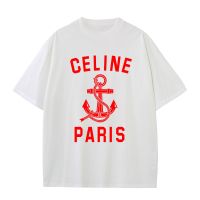 Paris Fashion C-celines Printed T Shirt for Men 100% Cotton Casual Short Sleeve Unisex Classic T-shirts Women Summer Clothing