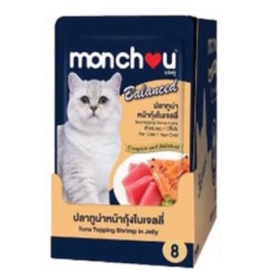 🐶 หมดกังวน จัดส่งฟรี 🛒 ยกโหล monchou MB (มองชู) อาหารแมว อาหารเปียกแมว อาหารซอง บรรจุ 80g x 12 ซอง บริการเก็บเงินปลายทาง