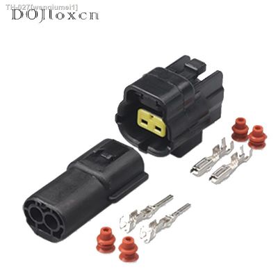 ┋☄ 1/10/20/50 Sets 2 Pin 1.8 Series Waterproof Wire Black Male Female Connector Auto Wiring Plug With Terminal 174354-2 174352-2