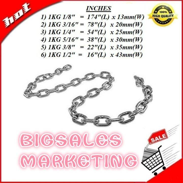 1 KG Galvanized Metal Link Chain / Besi Rantai Besi | Lazada