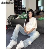 CDO DaDulove New American Style Niche Ripped Jeans High Waist Loose Wide Leg Pants Fashion Womens Clothing