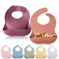 【DT】hot！ Baby Bib Adjustable Picture Saliva Dripping Bibs Soft Edible Silicone Drooling Scarf