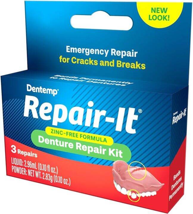 Dentemp RepairIt Advanced Formula Denture Repair Kit, 3 Repairs
