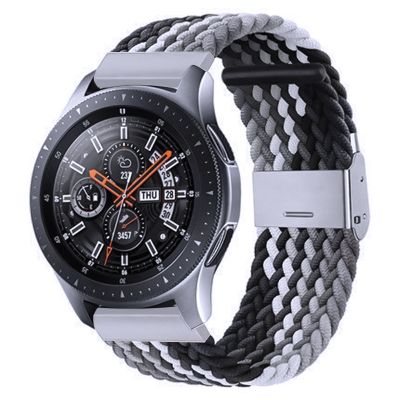สำหรับนาฬิกา Samsung Galaxy 4/นาฬิกา5ไนลอน20มม. สายนาฬิกาแบบมีหัวลูกปัดโลหะ (สีน้ำเงินขาว)