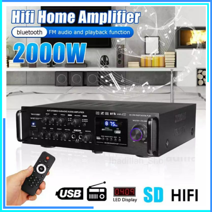 COD Sunbuck Bluetooth EQ Audio Amplifier Home Theater FM 2000W / Ampli ...