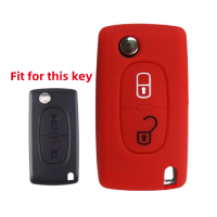 【CW】2 Button Silicone Car Key Case Cover Holder Shell For Peugeot 308 207 307 3008 5008 Fob For Citroen C2 C3 C4 C8 Keys Accessories