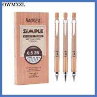 OWMXZL 12Pcs สีน้ำตาลสีน้ำตาลเข้ม ดินสอสีขาว น่ารักน่ารักๆ พลาสติกสำหรับตกแต่ง ดินสอเครื่องกลเครื่องกล ของใหม่ ด้ามจับแบบนุ่ม อุปกรณ์วาดภาพเขียน ออฟฟิศสำหรับทำงาน