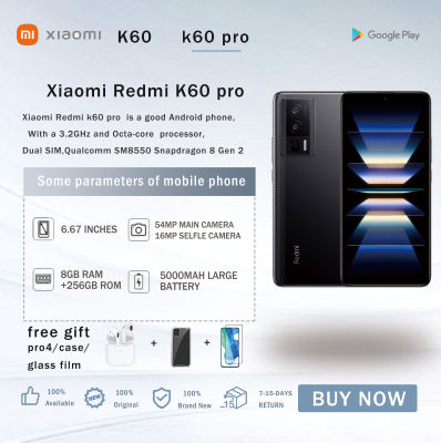 Global version Redmi K60 Pro 5G 8 + 256 Qualcomm SM8550 Snapdragon 8 Gen 2 Octa-Core SMARTPHONE