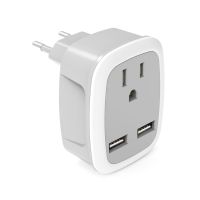 Multifunctional US To ยุโรป /Uk/it/ สำหรับ CH Travel Plug Adapter 2 USB 3 In 1 Travel Plug สำหรับ US EU UK อิตาลี Switzer