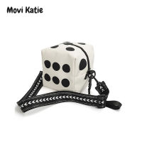 Movi Katie กระเป๋าถือแฟชั่นฉบับภาษาเกาหลีกระเป๋าสะพายข้างสำหรับผู้ชาย,กระเป๋าไนลอนพิมพ์ลายกระเป๋าสี่เหลี่ยมลูกเต๋า