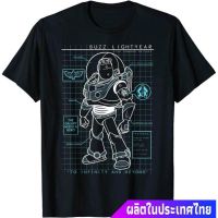 เสื้อยืดสีดำอินเทรนด์NOW 2021 ดิสนีย์ เรื่องของของเล่น Disney Pixar Toy Story 4 Buzz Lightyear Schematics Portrait T-Shi